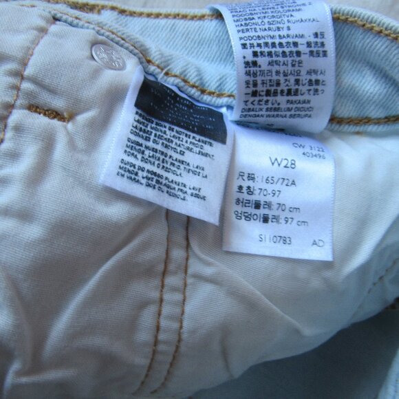 Levi's 501 Women W28 Button Fly Frayed Hem Jean Shorts,Light Blue - Picture 4 of 6